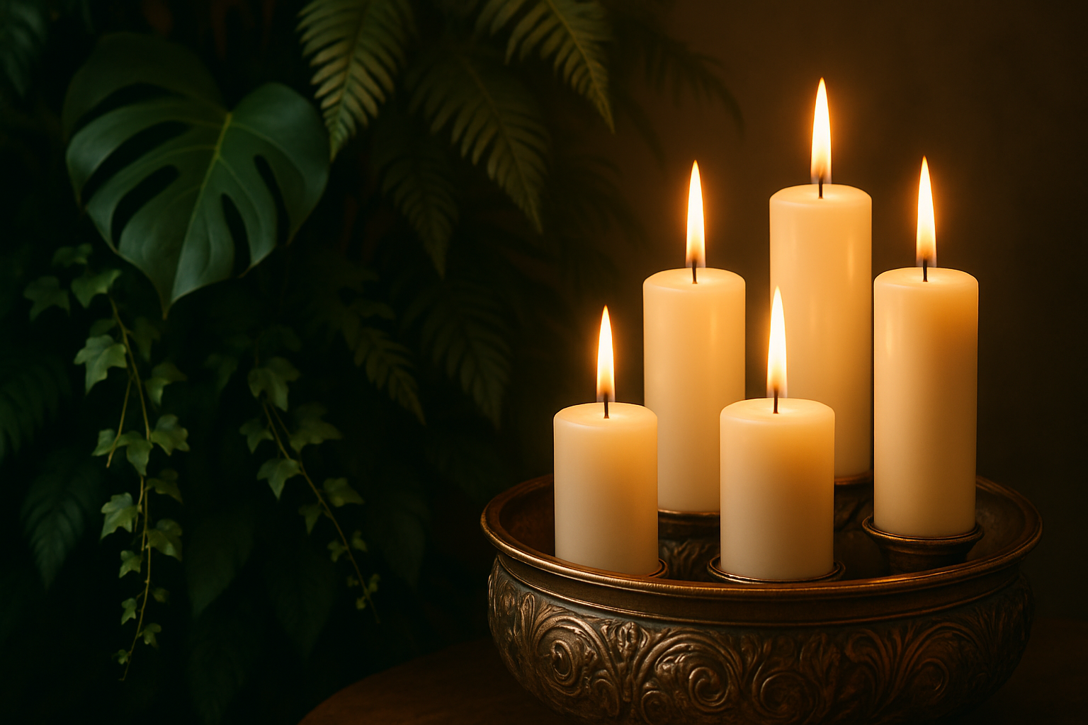 put all of the candle on the right side and put them in a nice vessel